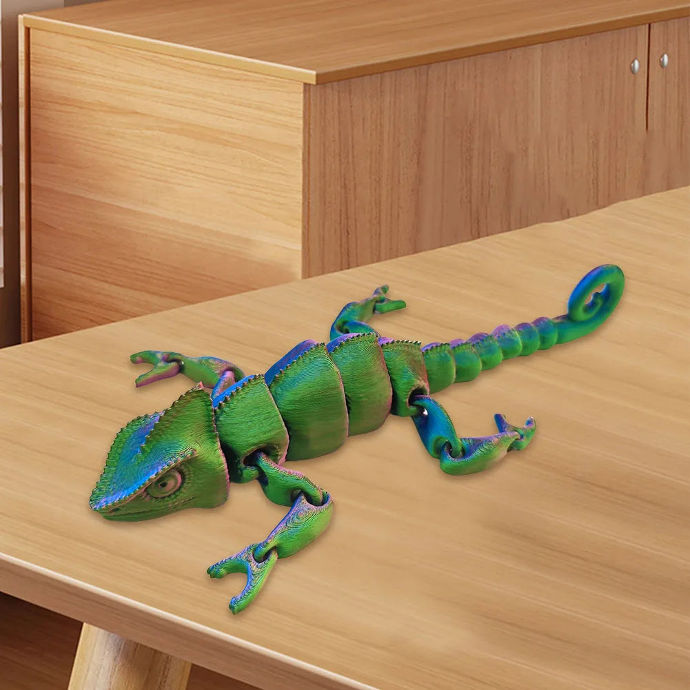 3D Printed Lizard Articulated Models Flexible Joint Animal Lacertid Figurines Small Toys 3D Lizard Model Home Tabletop Ornaments