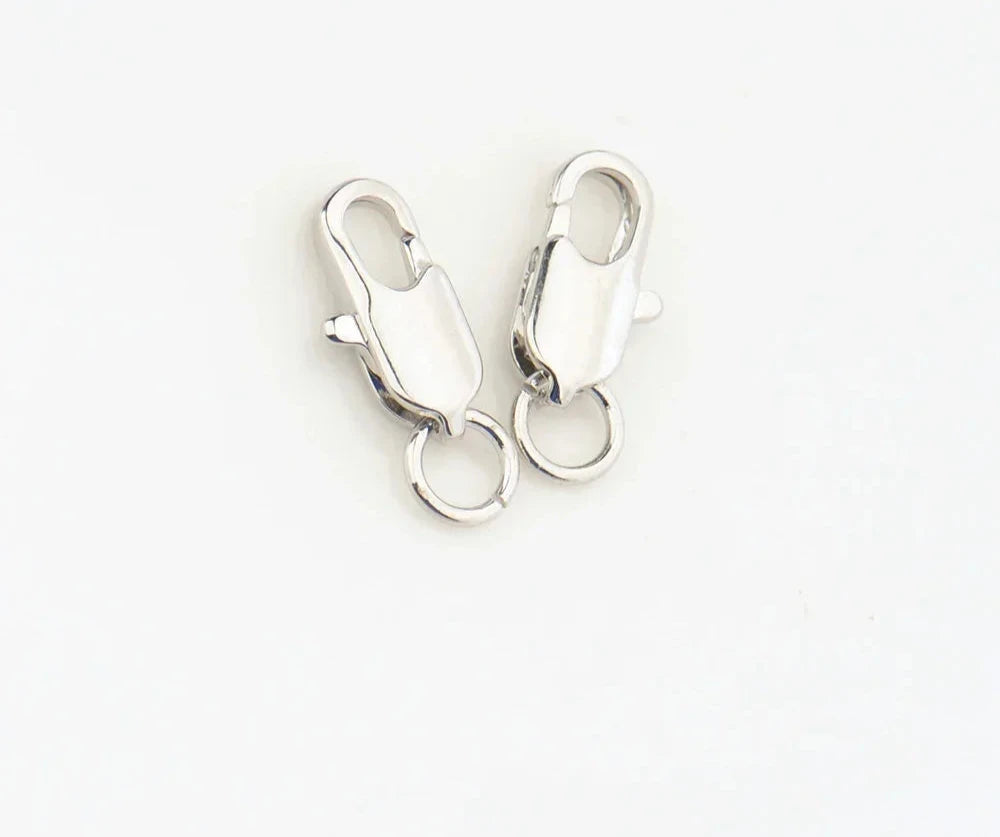 (3328) 5x12MM 24K Gold Color Plated Brass Rectangle Lobster Clasps Necklace Clasps High Quality Jewelry Accessories