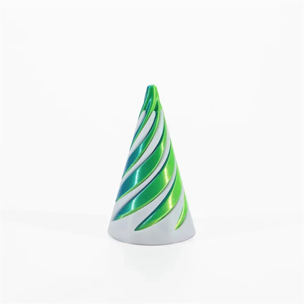 2025 3D Printed Spiral Cone Pyramid Helix Screw Fidget Toy Decompression Decorative Ornaments Impossible Passthrough Sculpture