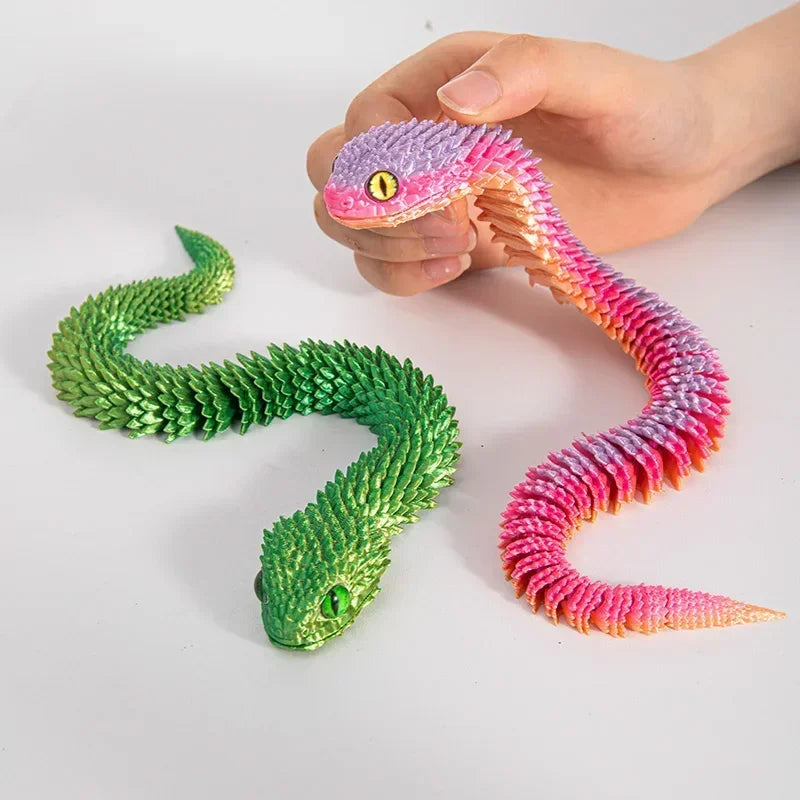 3D Printed Snake Rotatable Joints Snake Figurines Home Office Desktop Crafts Ornament Creative Home Garden Landscape DIY Animal
