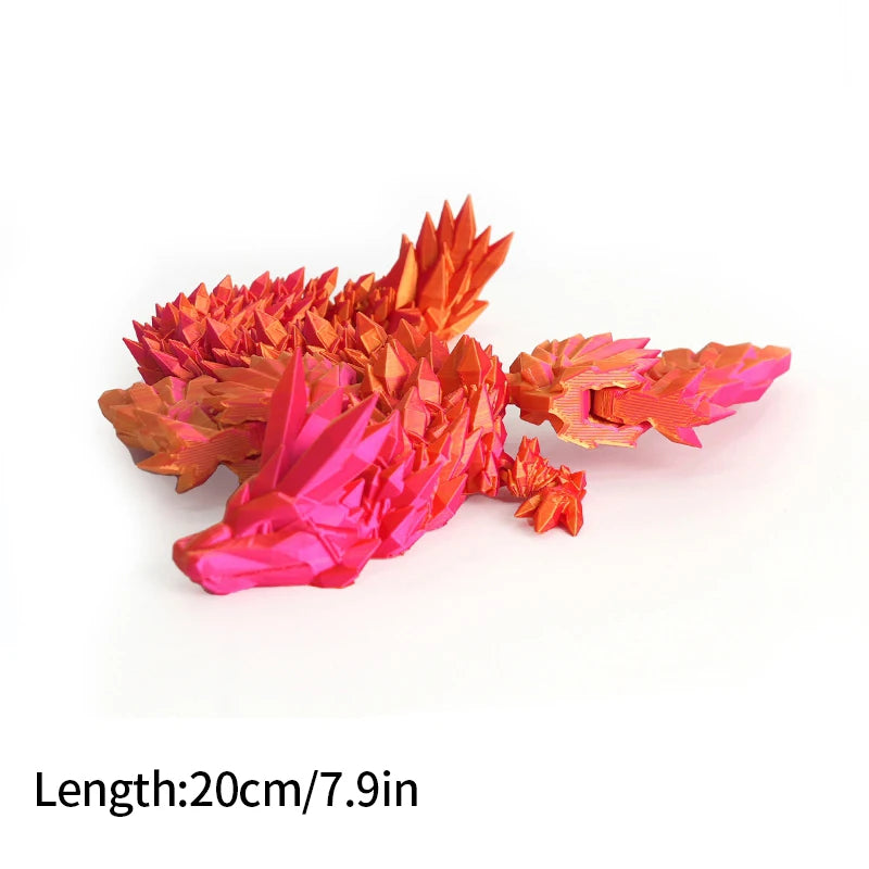 3D Printed Dragon Flexible Movable Dragons with Wings Creative Bee Toys Rotatable Articulated Dragon 3d Printed Figures
 Decor