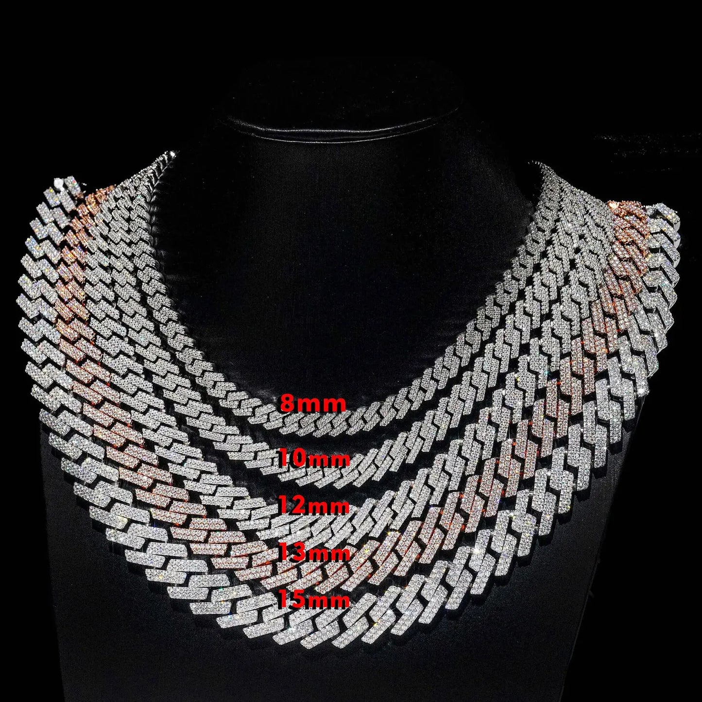 Hip Hop Cuban Link  Necklace  10/12/14/15/20mm Iced Out Diamond CZ Gift for Him/Her