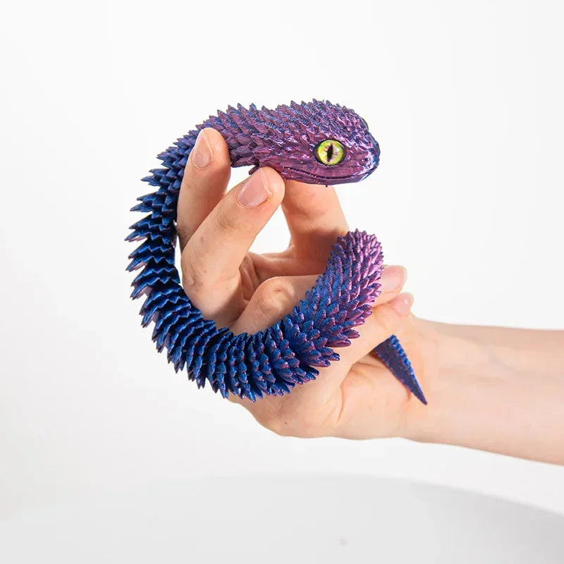 3D Printed Snake Home Desk Ornament Rotatable Office Realistic Snake Statue Table Decoration Landscape Figurines Accessorie