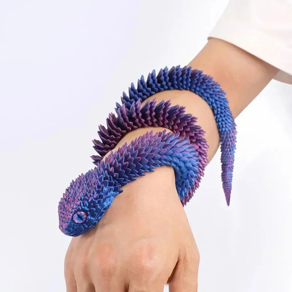 3D Printed Snake Home Desk Ornament Rotatable Office Realistic Snake Statue Table Decoration Landscape Figurines Accessorie