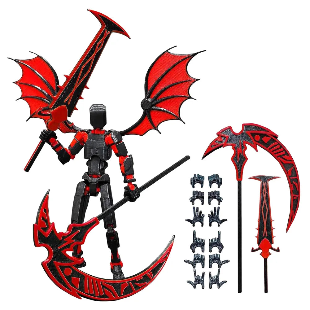 3D Printed Multi-Jointed Movable Robot with 6 Pair Hands Flexible Articulated Fidget Toy 13cm Action Figures Decorative Gifts