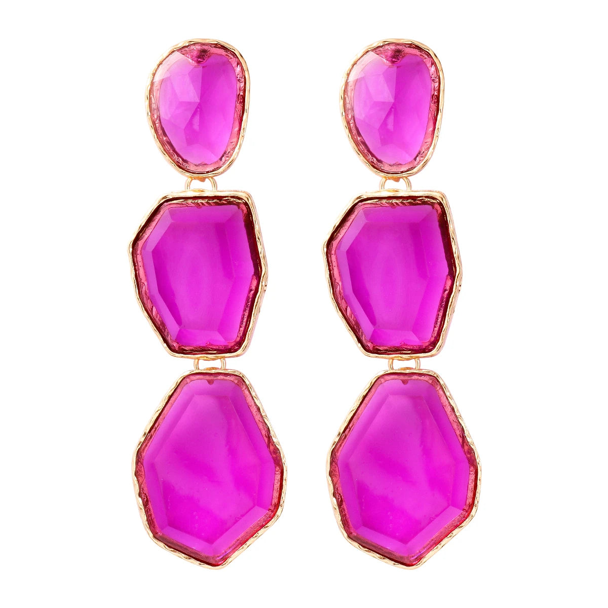 2024 Trend New Elegant Purple Series 38 Kinds Style Acrylic Rhinestone Tassel Earrings for Women Statement Jewelry Wholesale