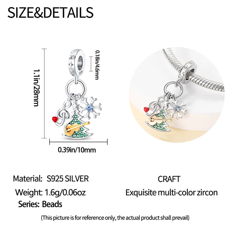Fit Pandora 925 Original Bracelet 100% S925 Sterling Silver Christmas Series Charm For Women Jewelry DIY Bead Original New Item