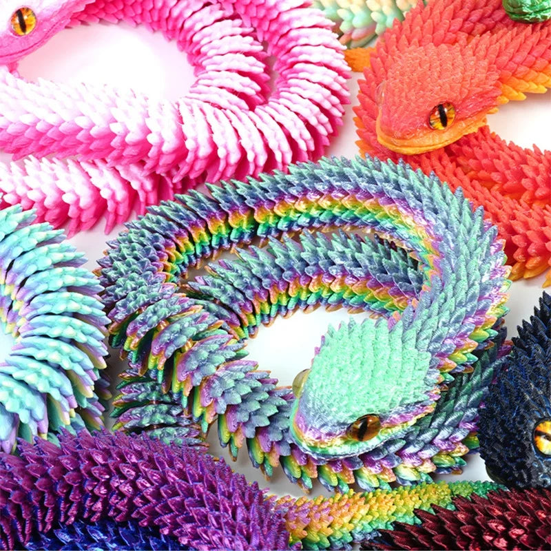 3D Printed Models Spider Octopus Snake Figurine Movable Joint Simulation Toys Creative Desktop Ornaments Toy Colorful Crafts