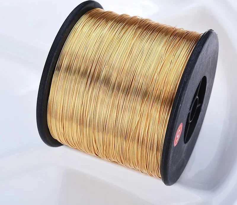 (5571)5 Meters 0.3MM 0.4MM 0.5MM 0.6MM 0.7MM 0.8MM 24K Gold Color Brass Make Shape Metal Wire High Quality Jewelry Accessories