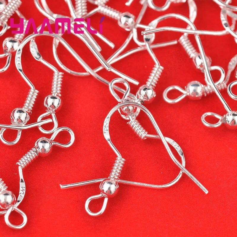 Wholesale 18mm 925 Sterling Silver Earring Making Components French Beads Hooks Handmade Jewelry Findings Accessories