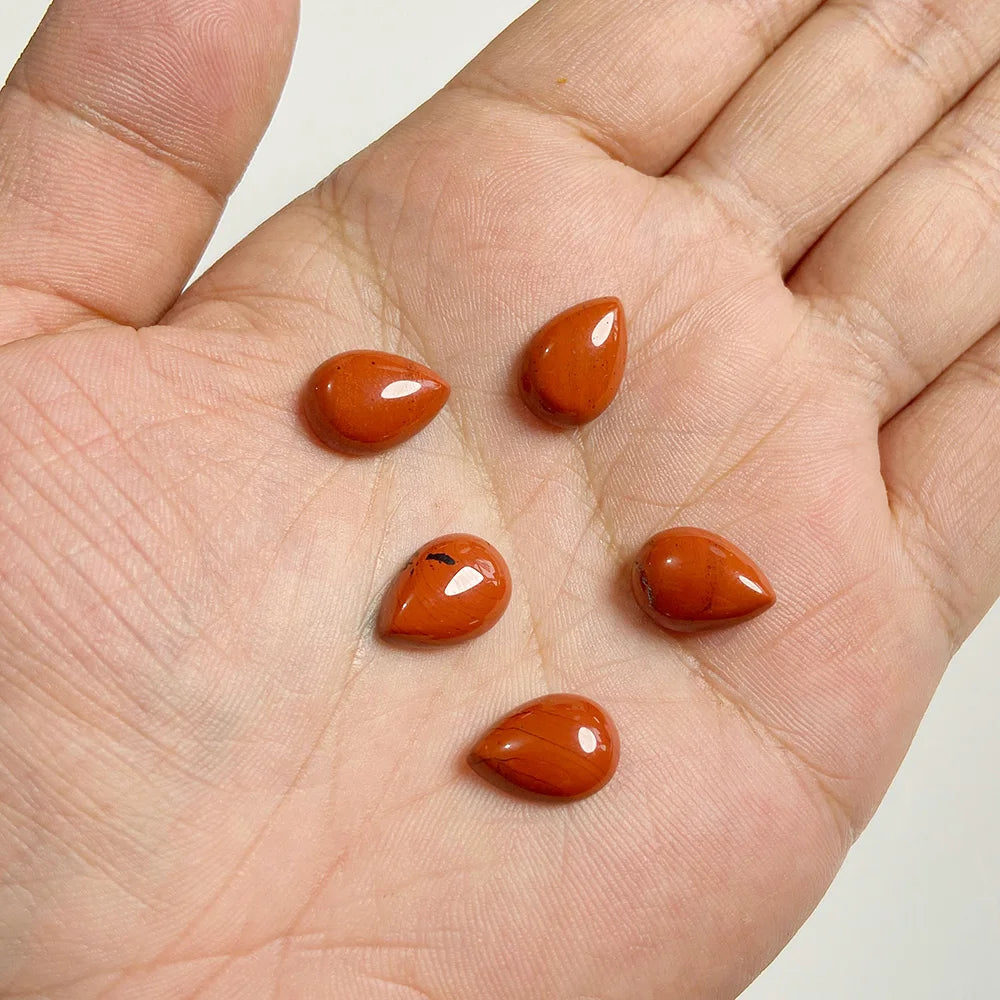 10x14mm Water Drop Shape Natural Stone Cabochons Beads Agate Crystal Opal Chalcedony Cabochons for Needlework DIY Jewelry Making