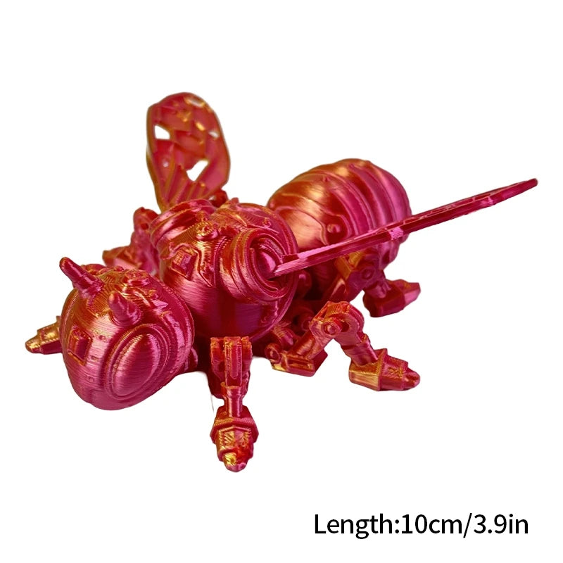 3D Printed Dragon Flexible Movable Dragons with Wings Creative Bee Toys Rotatable Articulated Dragon 3d Printed Figures
 Decor
