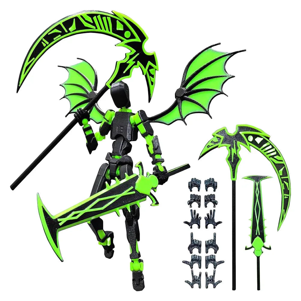 3D Printed Multi-Jointed Movable Robot with 6 Pair Hands Flexible Articulated Fidget Toy 13cm Action Figures Decorative Gifts