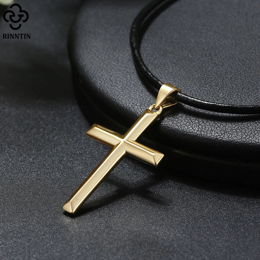 925 Sterling Silver Simple Cross Pendant for Women Men Pure Silver Fashion Christian Religious Jewelry Chain Gift SNMN01