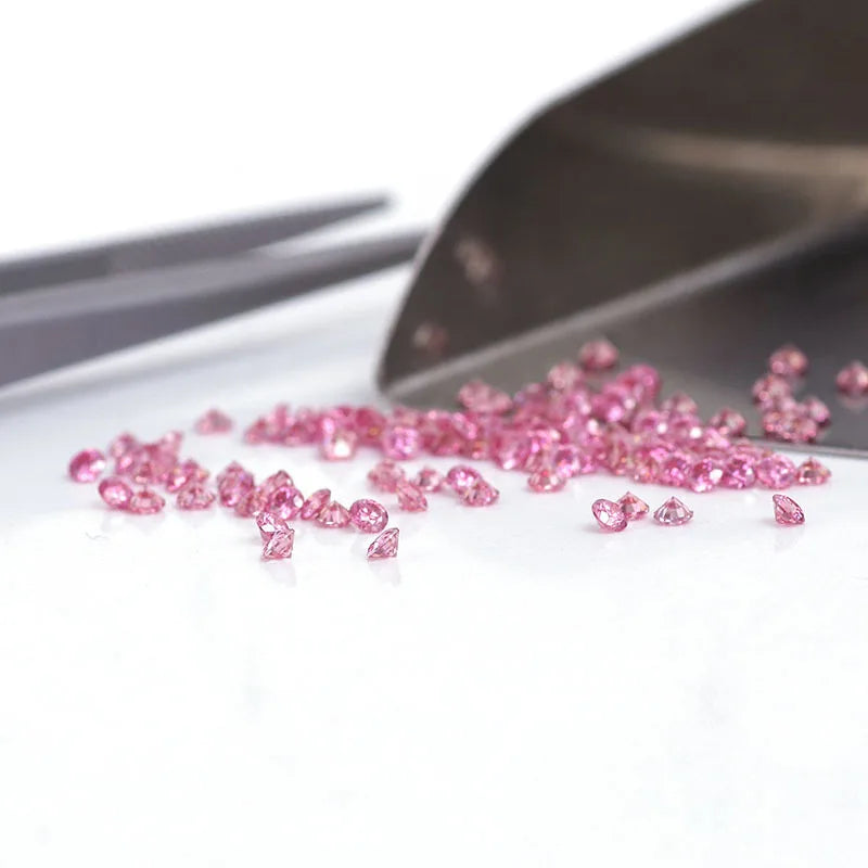 [Full Size 0.8mm-30ct] Wholesale New Small Size Pink Loose Moissanites Stones D Color VVS1 Gemstone Lab Grown Moissanite Diamond