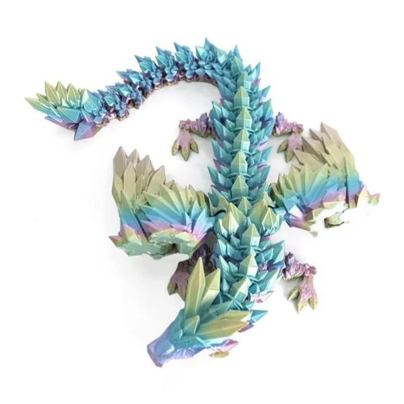 3D Printed Gem Dragon Egg Rotatable Articulated Dragons Toys Desktop Craft Ornament Gifts for Kids Office Home Table Decor