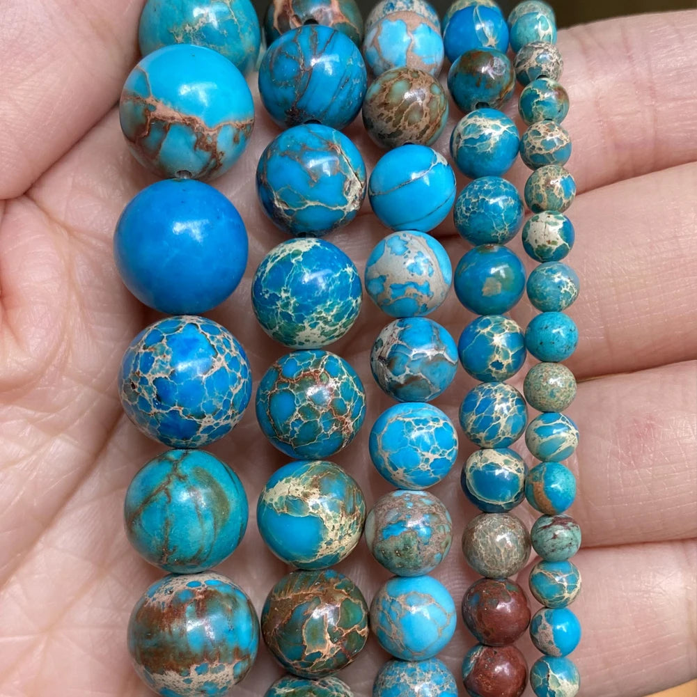 45 Style Natural Stone Beads Blue Chalcedony Crystal Glass Gemstone Jades Agate Beads Jewelry Making DIY Handmade Bracelet 15‘’