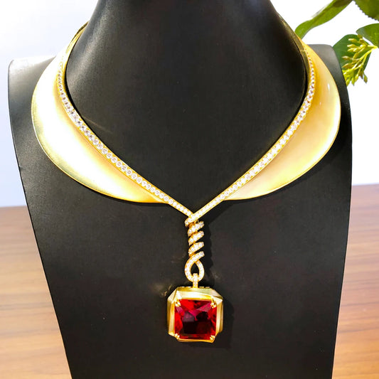 Luxury Gorgeous 4PCS Necklace Bracelet Earrings Ring Set For Women Wedding Party Costume Superstar Bridal Jewelry Sets