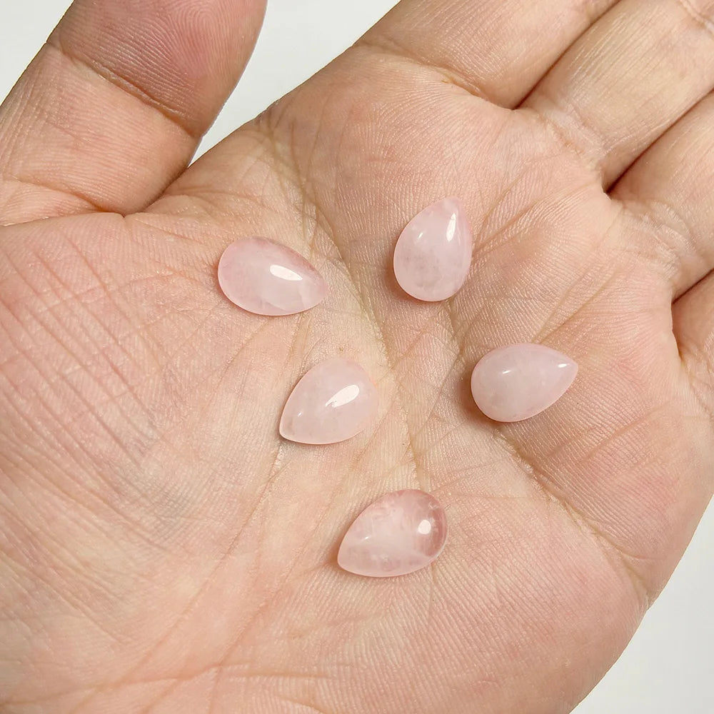 10x14mm Water Drop Shape Natural Stone Cabochons Beads Agate Crystal Opal Chalcedony Cabochons for Needlework DIY Jewelry Making