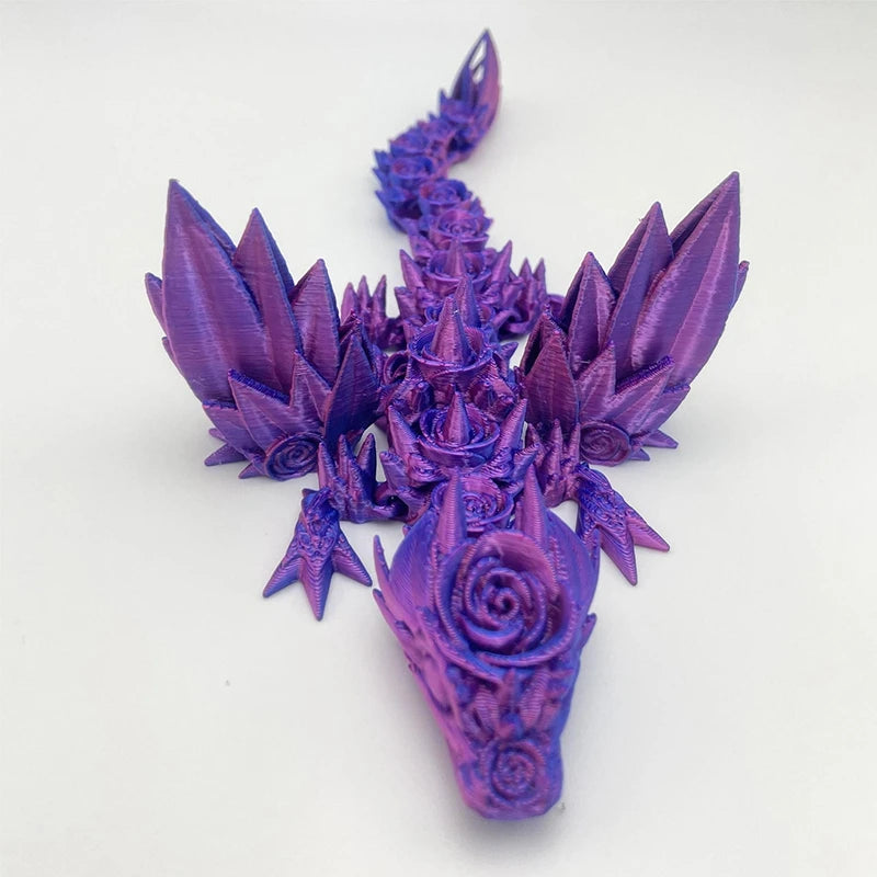 3D Printed Dragon Flexible Movable Dragons with Wings Creative Bee Toys Rotatable Articulated Dragon 3d Printed Figures
 Decor