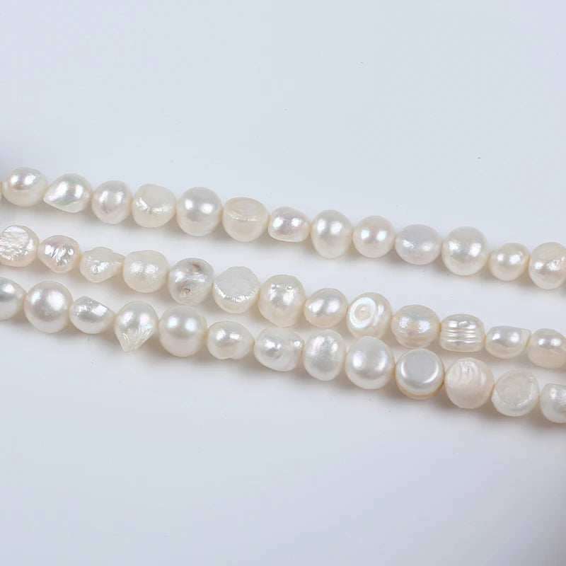 Hot Sale 7-8mm White  Baroque  Pearls Freshwater Pearl Strand  For DIY 18cm