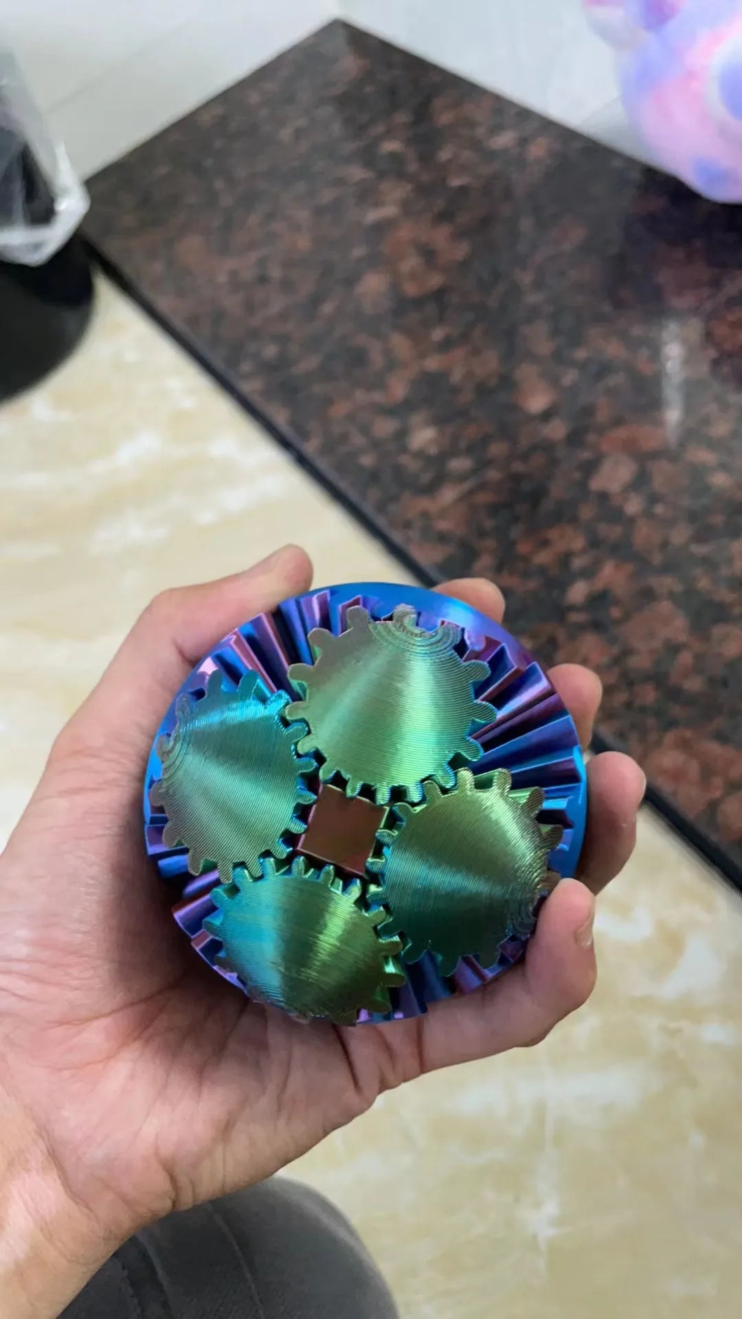 3D Printed Gear Ball Spin Ball Cube Fidget Toy Ball Fidget Toy Gear Toy for Stress and Anxiety Relaxing Gear Sphere