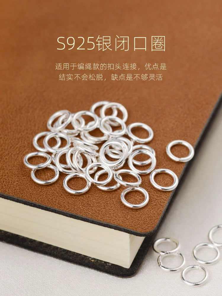 Real Pure Solid 925 Sterling Silver Open Jump Rings Split Ring for Jewelry Making Findings Accessories