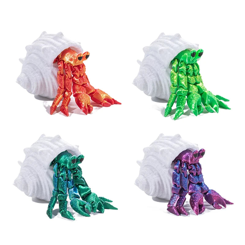 3D Printing Toys Hermit Crab Joint Movable Model Novelty Adult Toy Anti-stress Figurine Miniature Desk Accessories Birthday