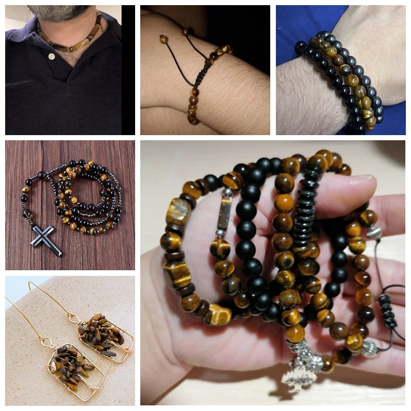 45 Kind Tiger Eye Stone Bead Natural Yellow Cabochon Round Faceted Square Loose Beads Fit Fashion Jewelry Making Handmade Supply