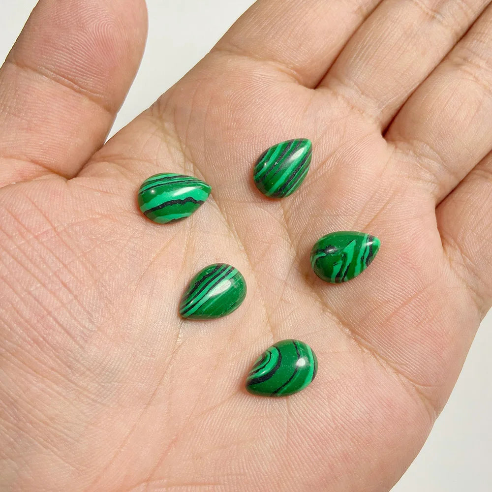 10x14mm Water Drop Shape Natural Stone Cabochons Beads Agate Crystal Opal Chalcedony Cabochons for Needlework DIY Jewelry Making