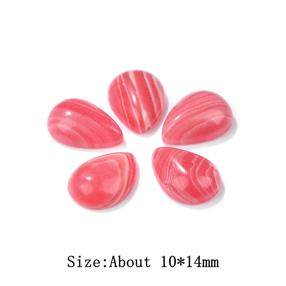 10x14mm Water Drop Shape Natural Stone Cabochons Beads Agate Crystal Opal Chalcedony Cabochons for Needlework DIY Jewelry Making