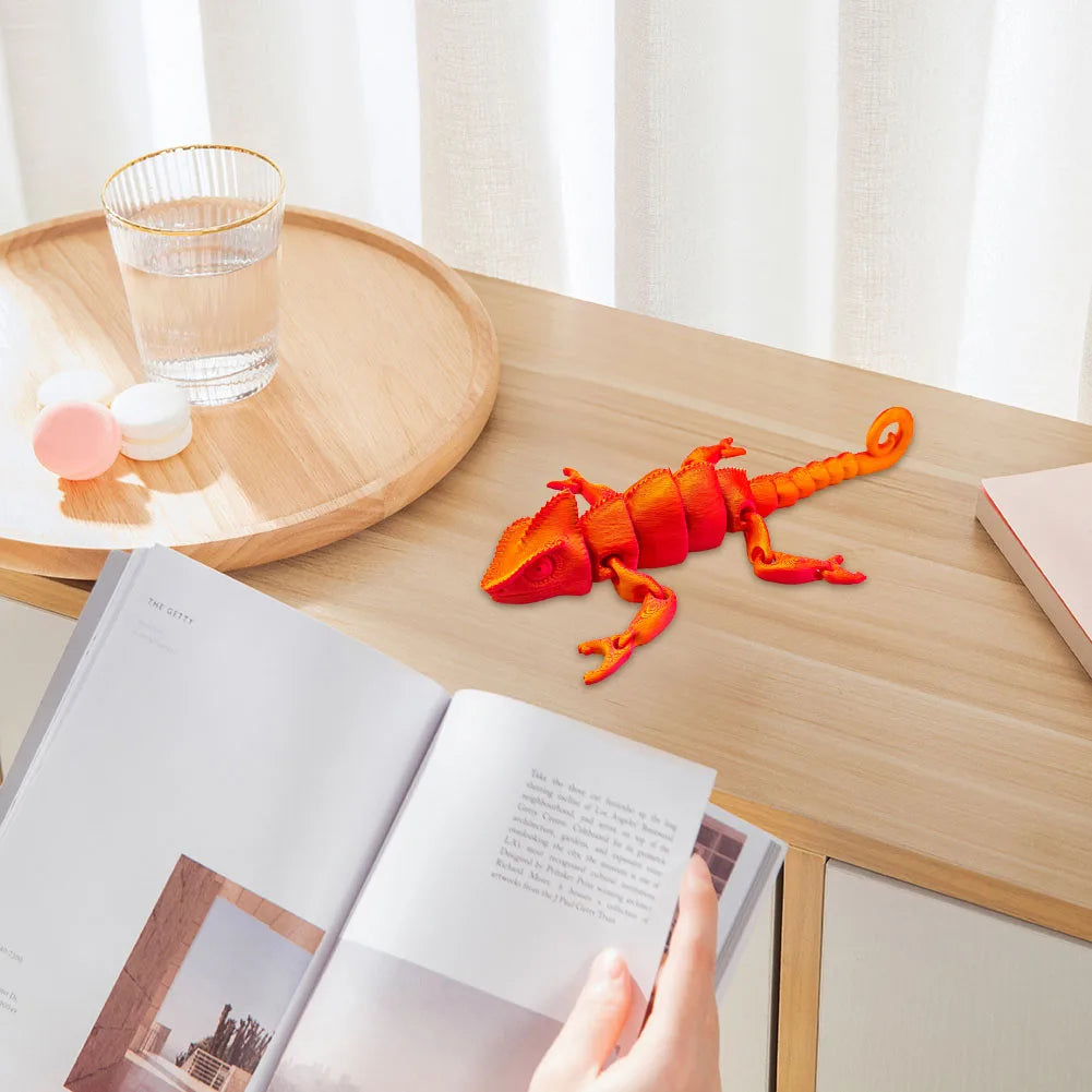 3D Printed Lizard Articulated Models Flexible Joint Animal Lacertid Figurines Small Toys 3D Lizard Model Home Tabletop Ornaments