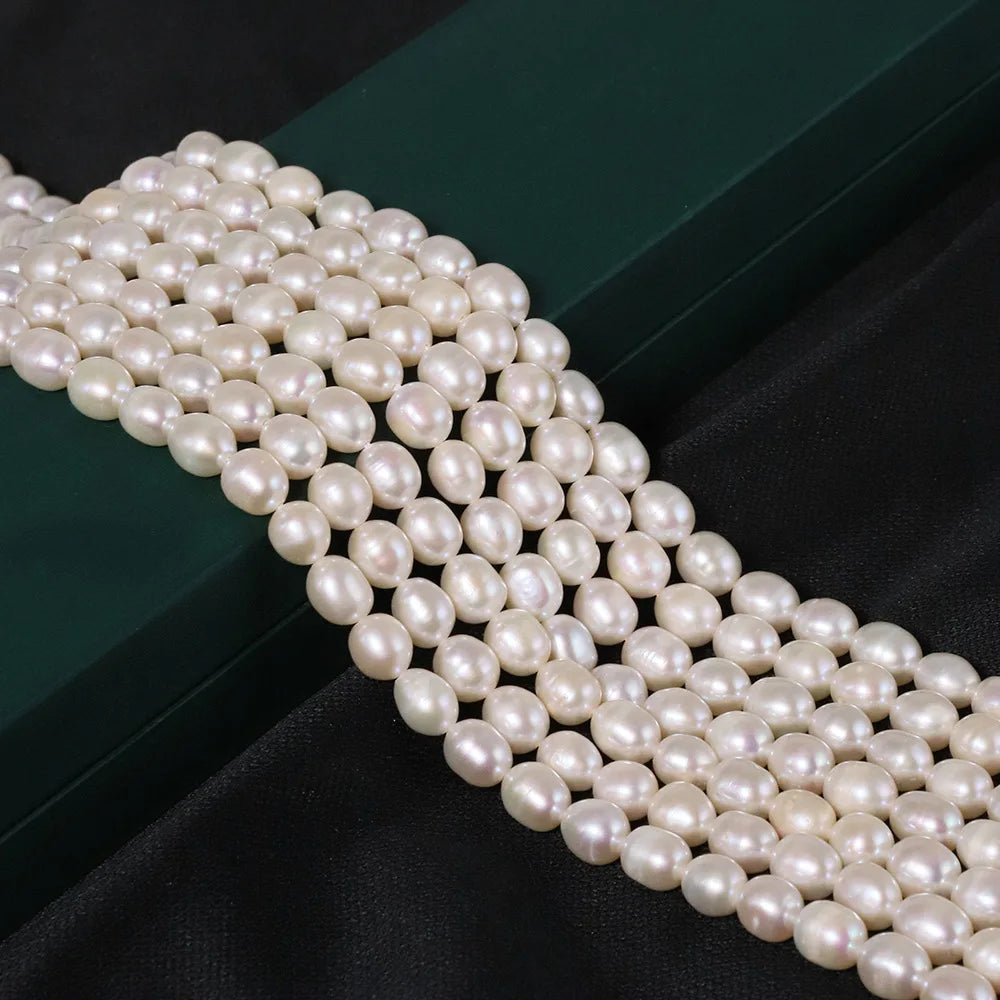 Natural Freshwater Pearl Beads Rice Shape 100% Natural Pearls Beads for Jewelry Making DIY Women Bracelet Necklace