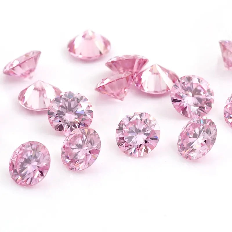 [Full Size 0.8mm-30ct] Wholesale New Small Size Pink Loose Moissanites Stones D Color VVS1 Gemstone Lab Grown Moissanite Diamond