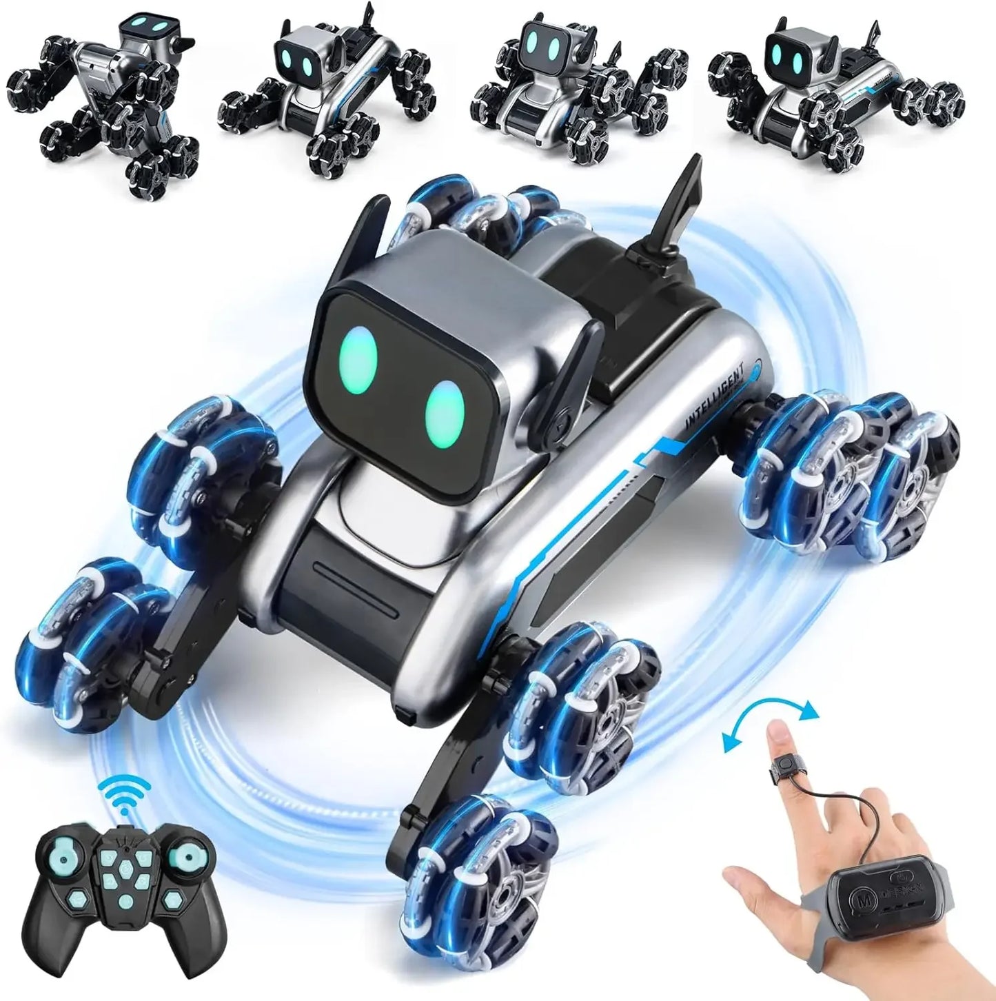Eight-wheeled Stunts Mechanical Dog Gesture Induction Can Walk and Sing Intelligent Machine Dog Electric Pet Dog Toy