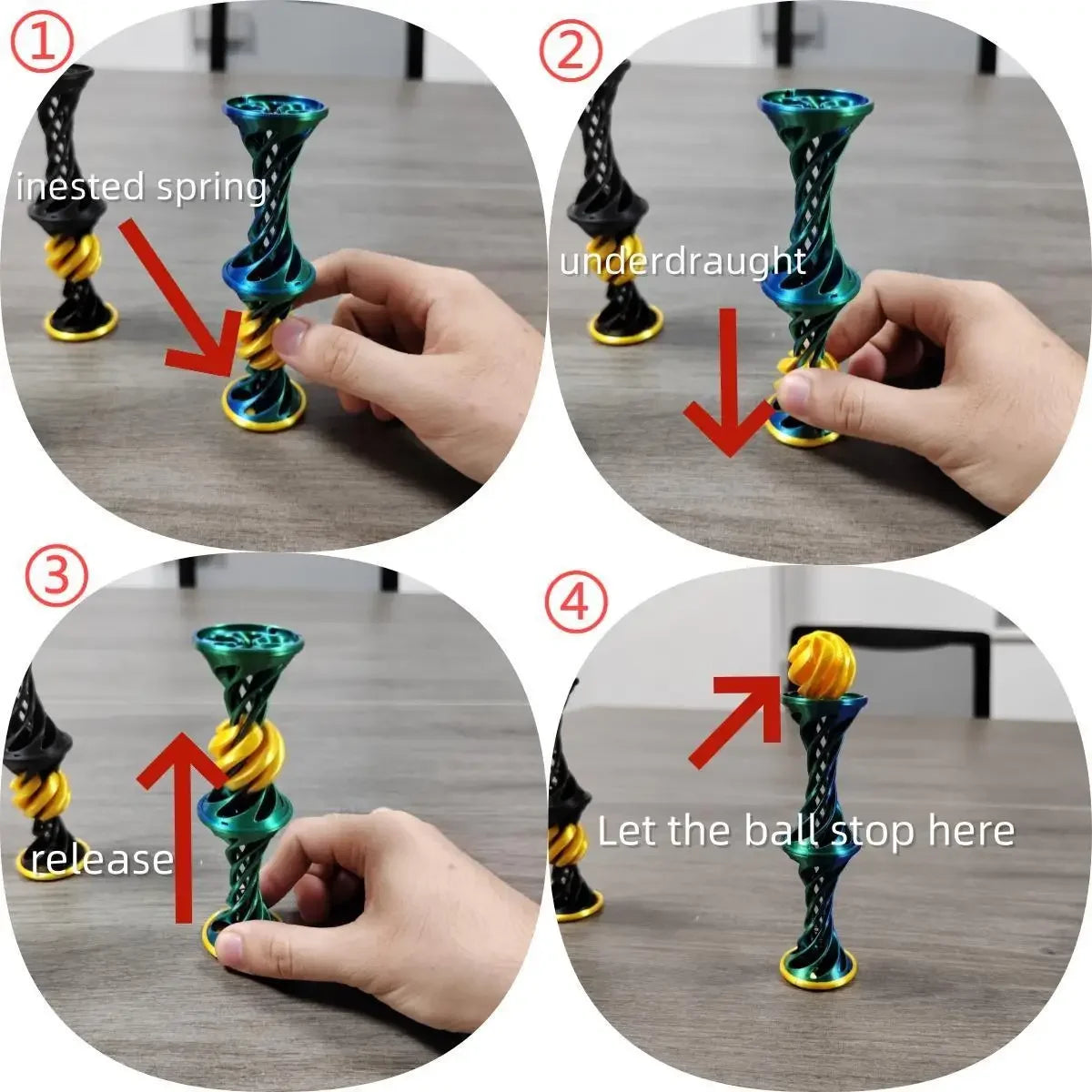 3D Printing Spiral Decompression Toys Interesting Ornaments Three-dimensional Ejectable Desk Ornament Gift Home Decor Figurine