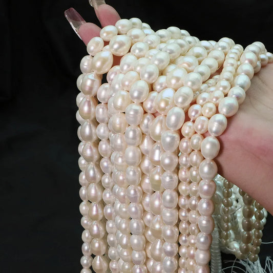 Natural Freshwater Pearl Beads Rice Shape 100% Natural Pearls Beads for Jewelry Making DIY Women Bracelet Necklace