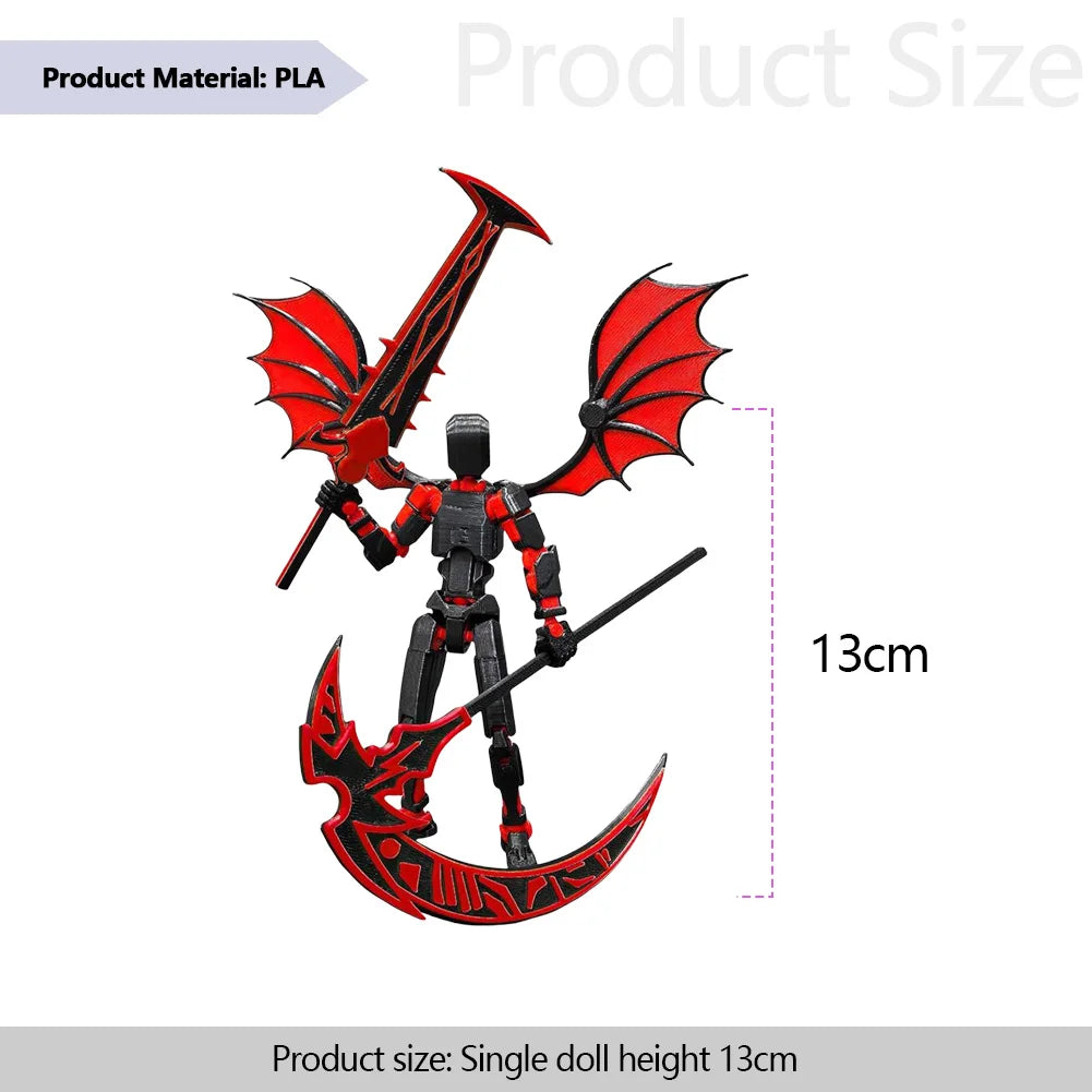 3D Printed Multi-Jointed Movable Robot with 6 Pair Hands Flexible Articulated Fidget Toy 13cm Action Figures Decorative Gifts