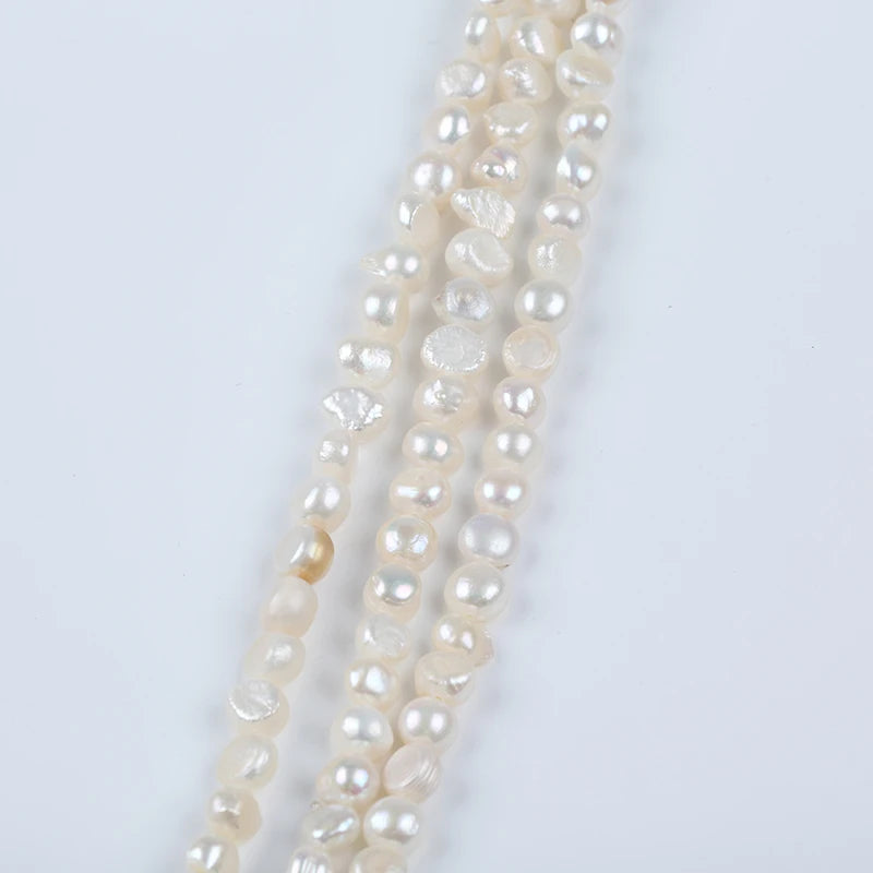 Hot Sale 7-8mm White  Baroque  Pearls Freshwater Pearl Strand  For DIY 18cm