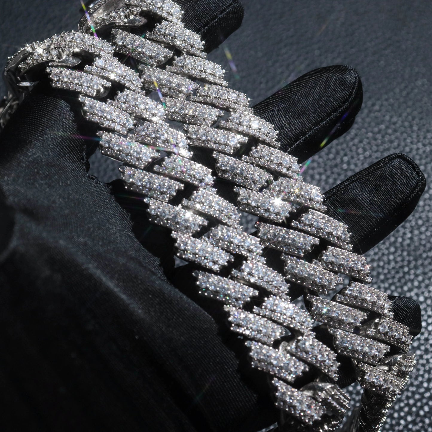 Custom 925  silver  Cubic Zirconia 20mm Iced Out Miami Cuban Link Chain 14k Gold Plated Necklace Hip Hop Jewelry for Men