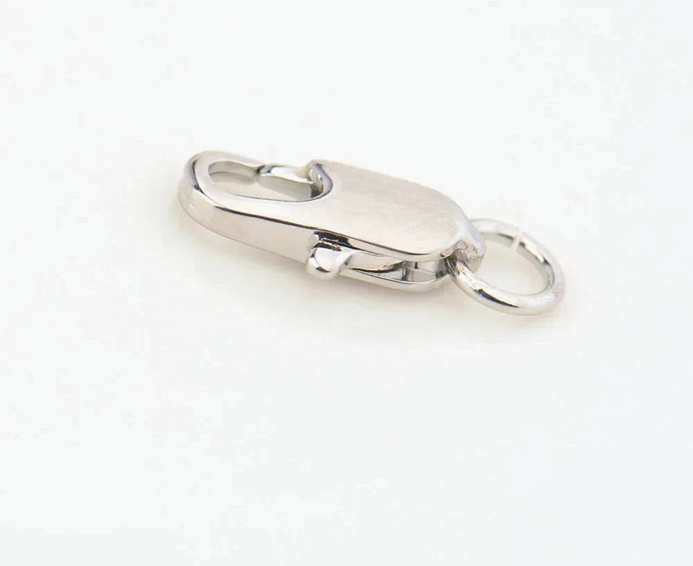 (3328) 5x12MM 24K Gold Color Plated Brass Rectangle Lobster Clasps Necklace Clasps High Quality Jewelry Accessories
