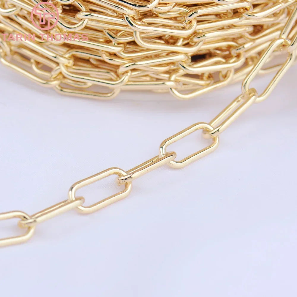 (4623)1 Meter Chain Link7.5x16.5MM 24K Gold Color Brass Necklace Chains Bracelet chains Quality Diy Jewelry Findings Accessories