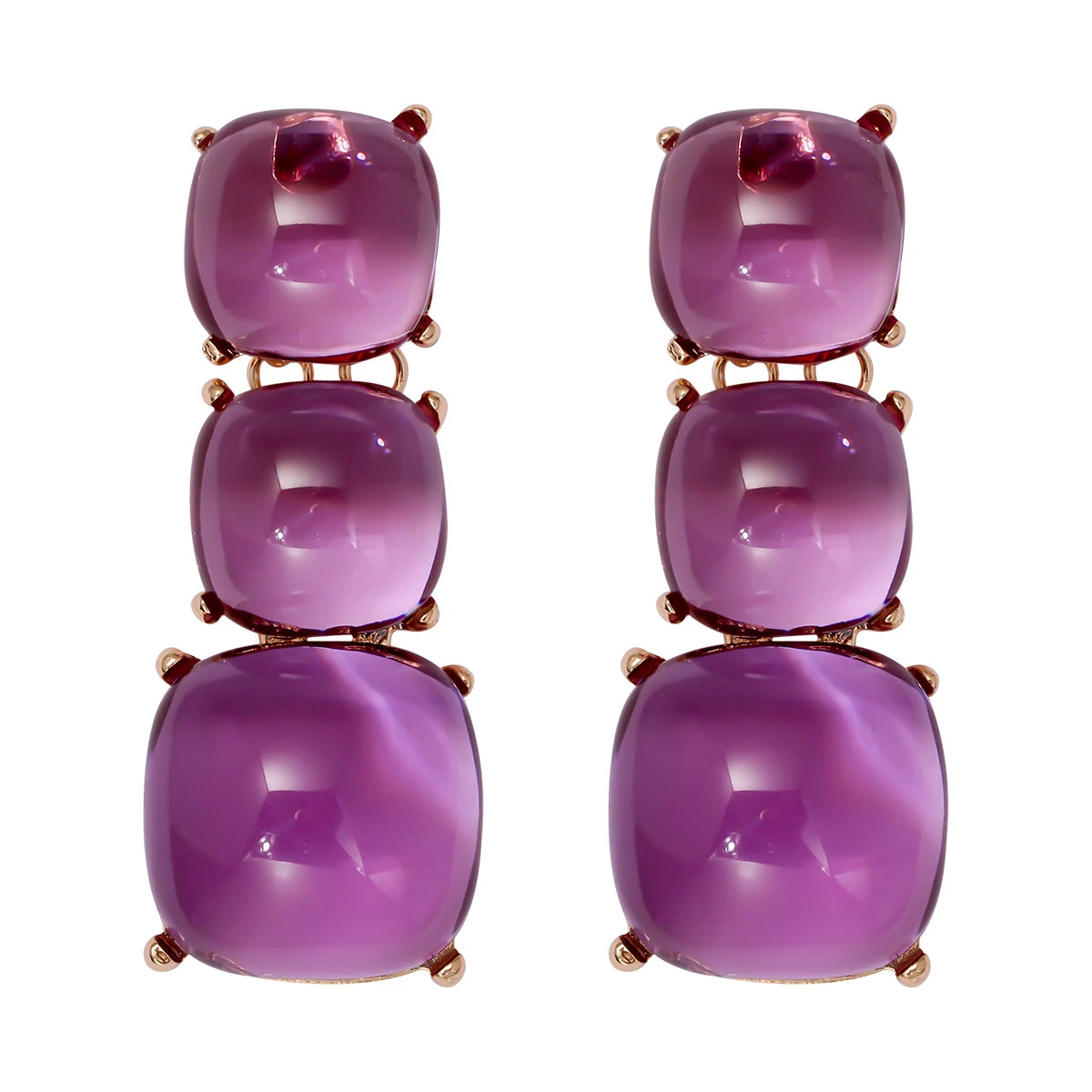 2024 Trend New Elegant Purple Series 38 Kinds Style Acrylic Rhinestone Tassel Earrings for Women Statement Jewelry Wholesale