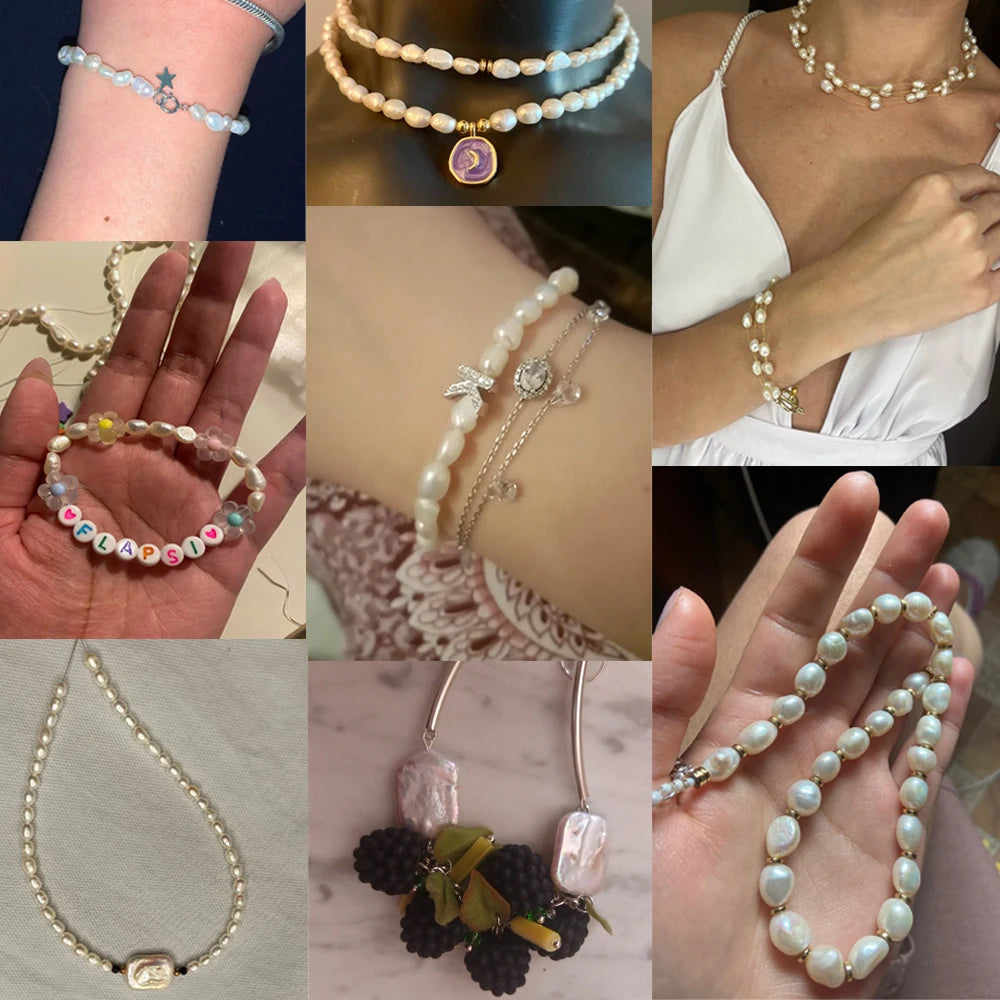 100% Natural Freshwater Pearl Wholesale A/AA/AAA High Quality Rice Shape Beads For Jewelry Making DIY Bracelets Necklace