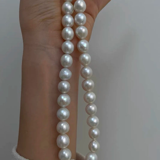 Seawater Large Natural Aaa++ South Sea White Golden Gray Real Baroque Pearl Necklace With 18 Inch Silver 925