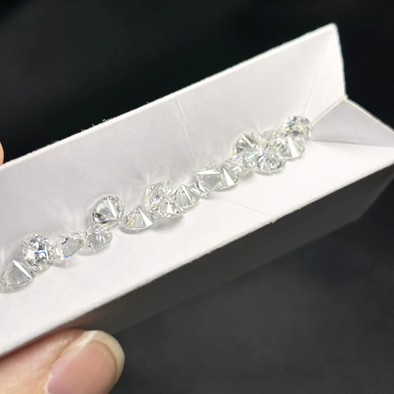 [ New EU Quality ]  With GRA 1CT Small Size Moissanite Loose Stone Hand Cutting D Color 0.7mm-14mm Certified Moissanite Diamond