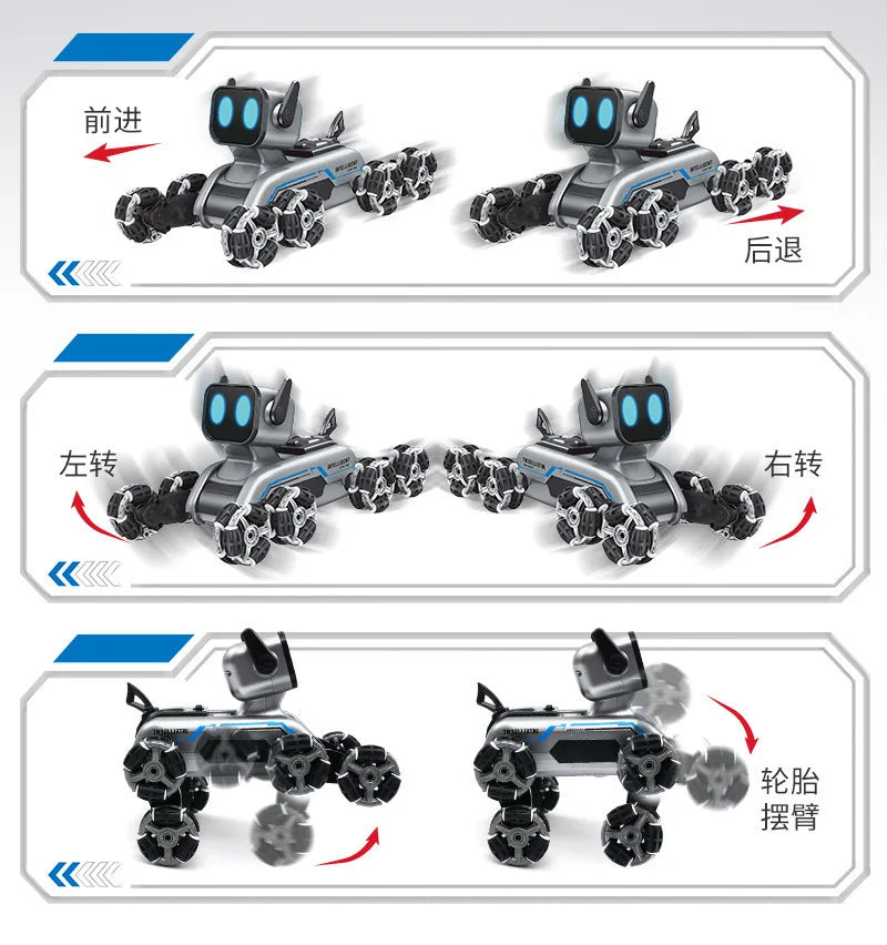 Eight-wheeled Stunts Mechanical Dog Gesture Induction Can Walk and Sing Intelligent Machine Dog Electric Pet Dog Toy