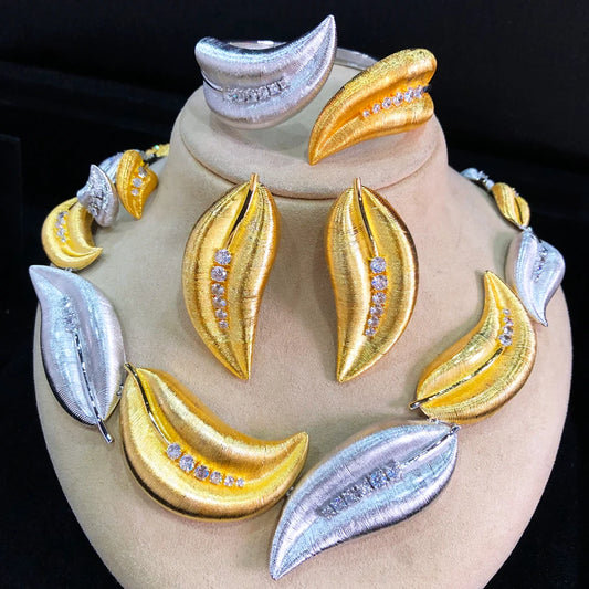 4PCS  CZ Luxury African Jewelry Set For Women Wedding Party Zircon Crystal Dubai Bridal Jewelry Set Gift