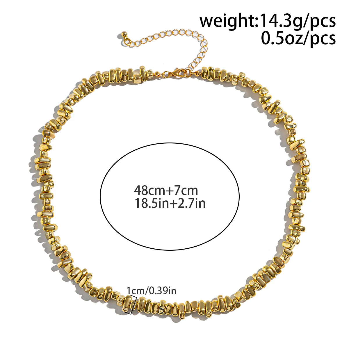 Hip Hop Irregular Beads Short Choker Necklace for Men Trend Silver Color CCB Beaded Collar Chain Male Jewelry on the Neck New
