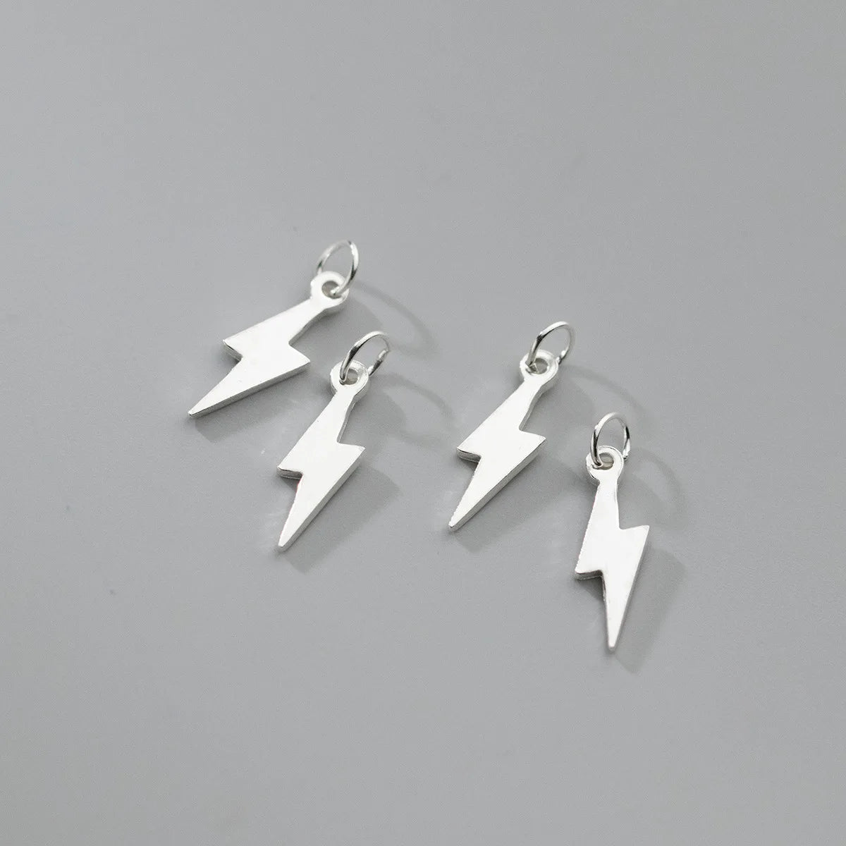 925 Sterling Silver Lightning Shape Jewelry Charms 13x4mm Necklace Earrings Drop Pendants With Ring DIY Accessories